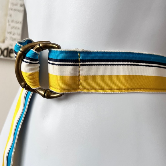 J. Crew Double D-Ring Grosgrain Ribbon Striped Belt - Picture 4 of 6